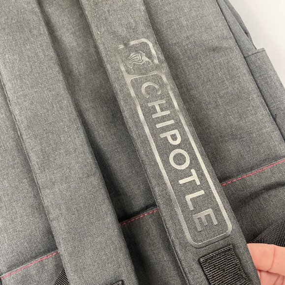 Chipotle Rolltop Backpack Laptop Sleeve Zip Closure Inside Divider Padded Canvas - Picture 5 of 10